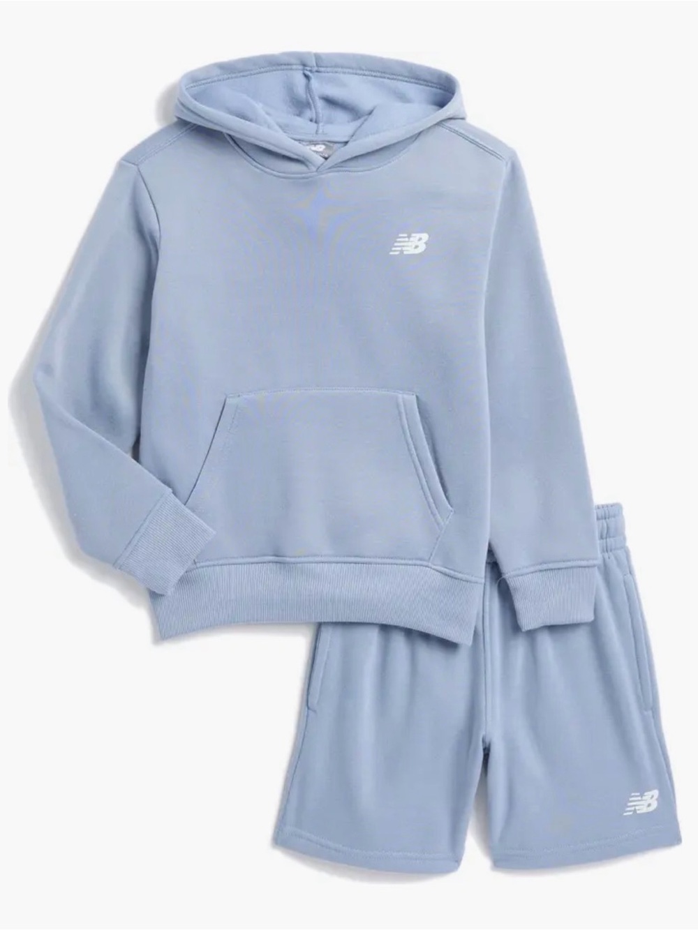 New Balance Blue Kids' Fleece Hoodie & Sweatshorts Set